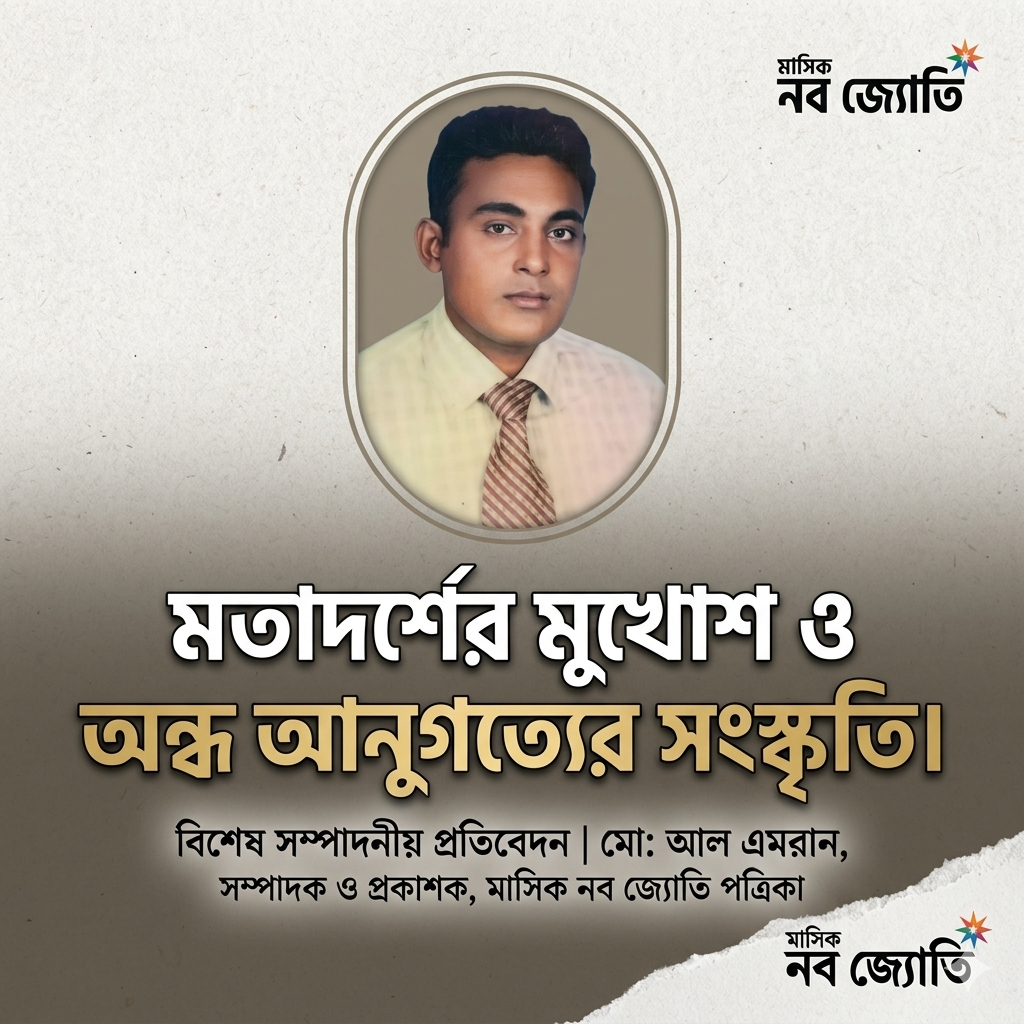 মতাদর্শের মুখোশ ও অন্ধ আনুগত্যের সংস্কৃতি।