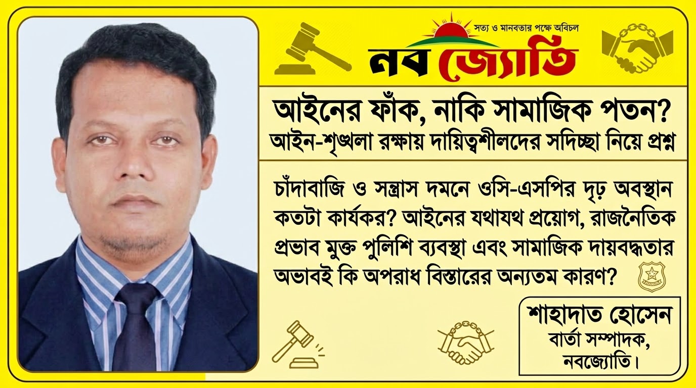 আইনের ফাঁক, নাকি সামাজিক পতন? আইনশৃঙ্খলা রক্ষায় দায়িত্বশীলদের সদিচ্ছা নিয়ে প্রশ্ন
